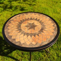 Круглый стол Керамик с мозаикой диаметром 85см.