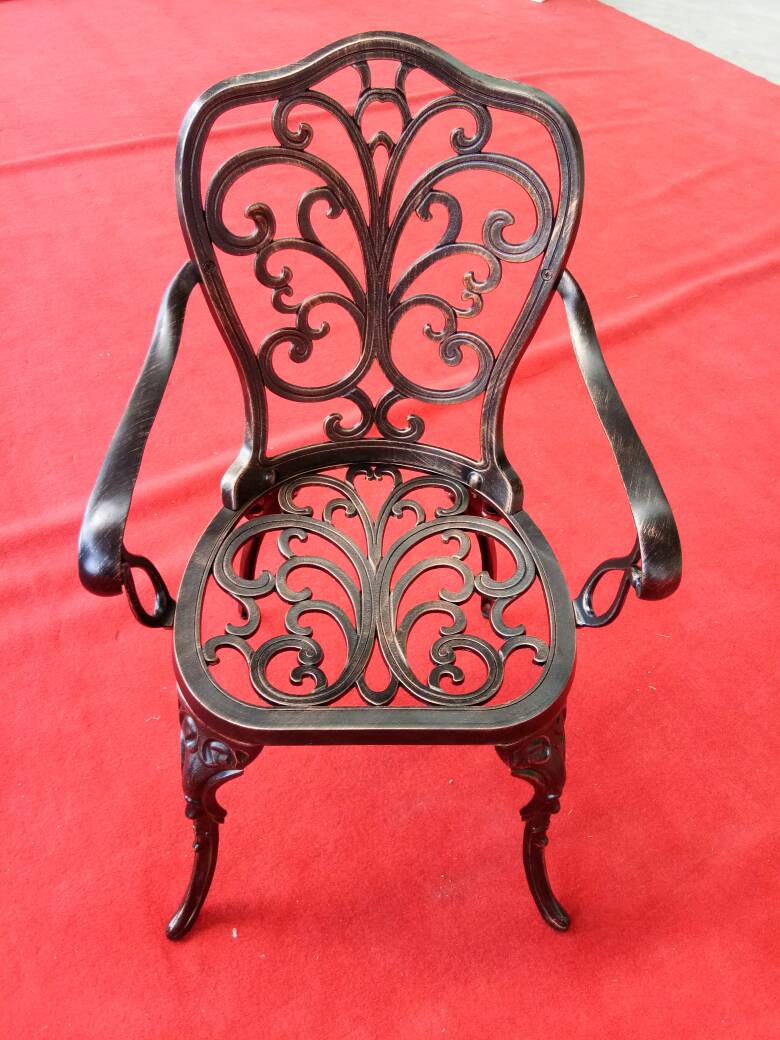 Ажурное кресло Кружева из литого алюминия, садовая мебель из металла, кресло патио, мебель для летних кафе и пансионатов