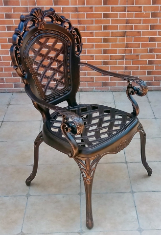 Кресло Корона Ромбы металлическое уличное.