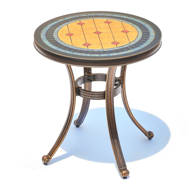 Металлический садовый стол с мозаикой, уличный круглый столик для дачи, кованая мебель из металла в кафе бистро, чугунная мебель для улицы